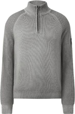 Belstaff Hoodies & sweatvesten, Heren, Grijs, M, Wol, Merino Trui met Kwart-Ritssluiting