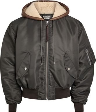 J.W.Anderson Quilted Hooded Nylon Bomber Jacket - Khaki - XL