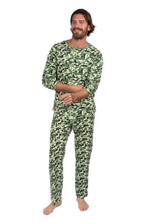 Leveret Mens Loose Fit Cotton Matching Family Holiday Pajamas, Classic & Geometric Patterns in Camouflage at Nordstrom, Size Xx-Large