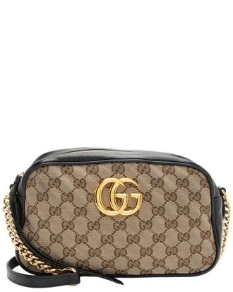 Gucci Beige Matelasse Gg Canvas Gg Marmont Small Camera Bag (Authentic Pre- Loved)