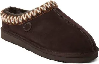 Dearfoams Fireside Grafton Genuine Shearling Clog Slipper with Embroidery in Coffee at Nordstrom, Size 10