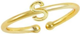 Savvy Cie Jewels 18K Yellow Gold Plated Initial Ring in Gold S at Nordstrom Rack