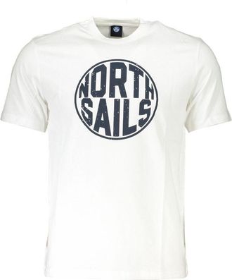 North Sails Mens Circle Logo Tee Short Sleeve Crew Neck - White Cotton - Size X-Large