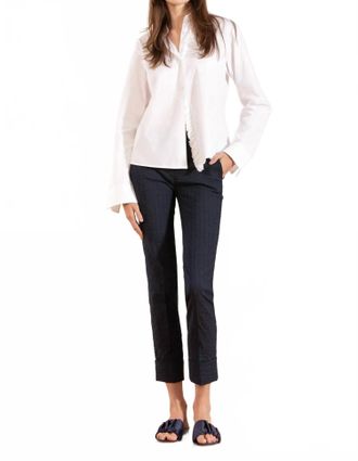 Avenue Montaigne Bistro Solid Pant In Navy Seerscucker