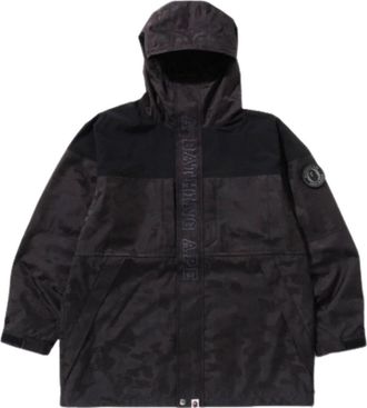 A Bathing Ape Solid Camo Jacquard Long Jacket Black 1K80-140-011-BLK