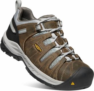 Keen Womens Flint Ii Low Steel Toe Waterproof Boots - Wide Width In Cascade Brown/surf Spray