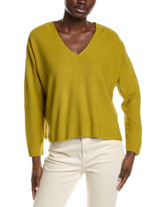 Eileen Fisher V-Neck Linen-Blend Sweater