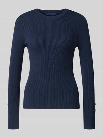 Guess Slim Fit Longsleeve aus Viskose-Mix Modell Ellie in Marine, Gr&ouml;&szlig;e XL