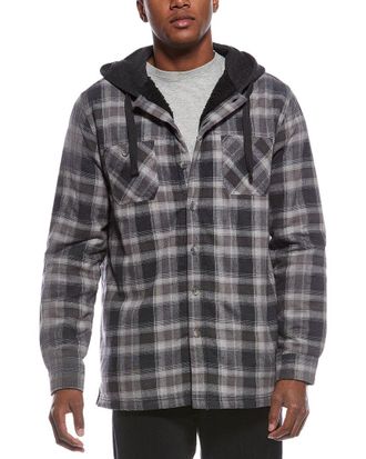 Weatherproof Vintage Sherpa Lined Hooded Shirt Jacket