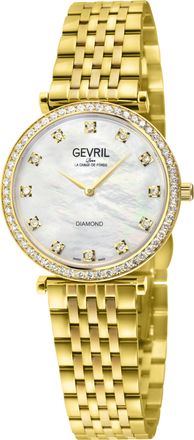 Gevril Group Atelier 57 Luxury Womens Diamond IPYG Stainless Steel Case, White MOP Dial Watch - Gold - One Size