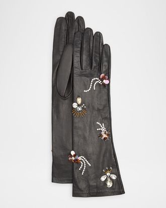 Ulla Johnson Laetitia Embellished Leather Gloves