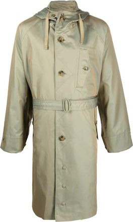 Baracuta Groene Jassen met Capuchon en Zakken - Heren - Jas met riem - Groen - M - Jassen