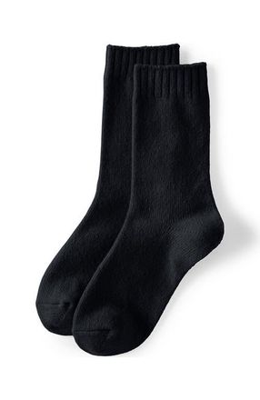 Lands End CashTouch Crew Socks in Black at Nordstrom