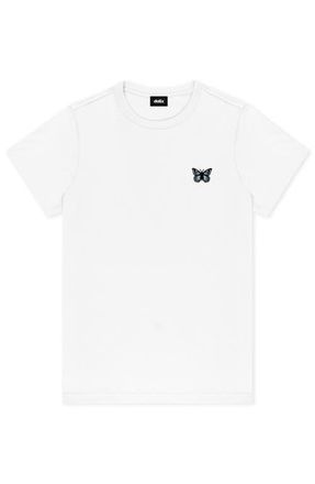 Dalix Butterfly Short Sleeve Classic Cotton Tee in White at Nordstrom, Size Xx-Large