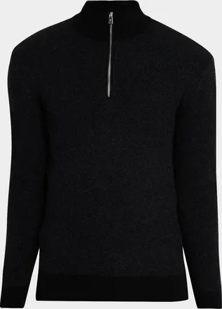 Ralph Lauren Purple Label Birdseye Cashmere Quarter-Zip Sweater