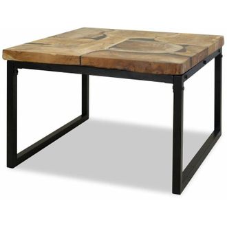vidaXL Mesa De Centro De Resina De Teca 60x60x40 Cm Vidaxl