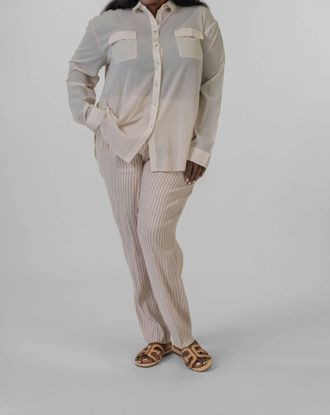 Nouvelle/Silk95Five Monte Carlo Chiffon Shirt In Almondine