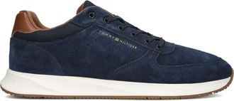 Tommy Hilfiger Schoenen, Heren, Blauw, 43 EU, Su&egrave;de, Blauwe Suede Hybrid Sneakers voor Heren