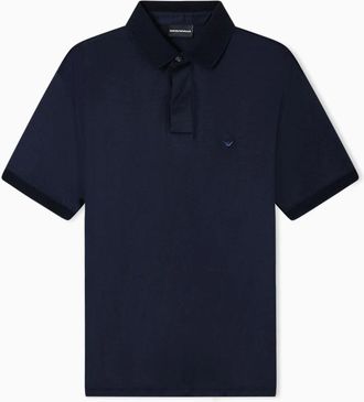 Emporio Armani Polo Shirts, male, Blue, XS, ASV Lyocell Blend Jersey Polo Shirt
