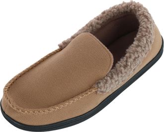 Isotoner Mens Brushed Knit Lewis Moccasin Slipper