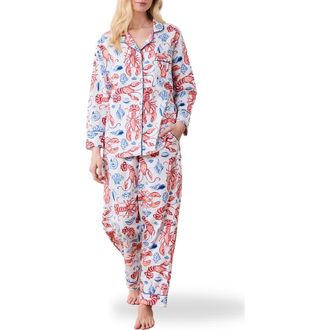 Printfresh Cotton Poplin Pajamas in Cloud at Nordstrom, Size Medium