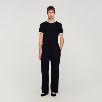 Sandro Two-tone patch T-shirt