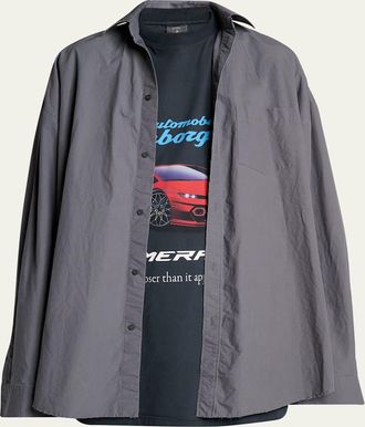 Balenciaga Mens Balenciaga x Automobili Lamborghini Poplin Layered T-Shirt