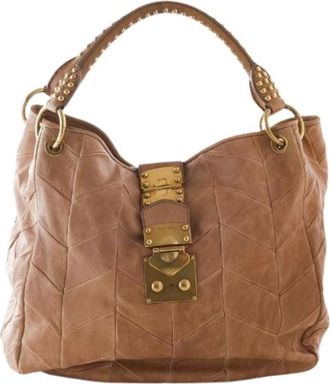 Miu Miu Pre-owned Shoulder Bags, female, Brown, Size: ONE SIZE Pre-owned Matelass&eacute; Hobo Bag