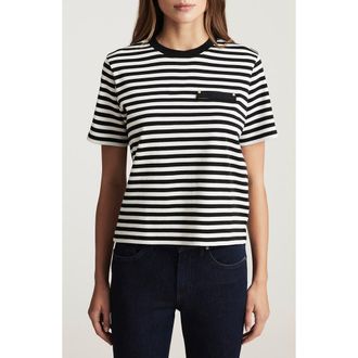 Mavi Stripe Short Sleeve Pocket T-Shirt in Black White Stripe at Nordstrom, Size Medium