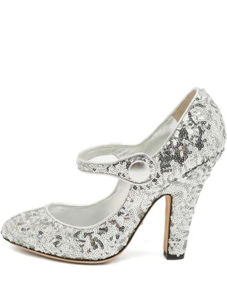 Dolce & Gabbana 115mm sequinned pumps - Grey