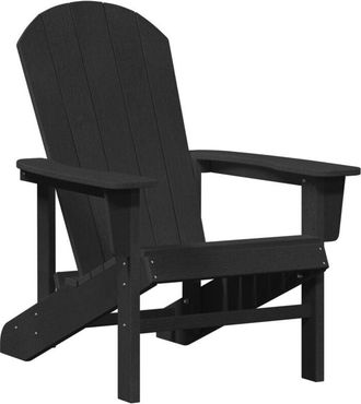 vidaXL Adirondack Chair Black 74 x 82 x 92cm Plastic Vidaxl