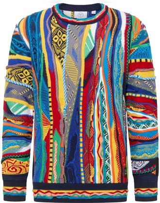 Carlo Colucci Pullover met ronde hals - Heren - Ronde hals truien - Veelkleurig - S - Truien & Vesten