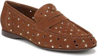 Naturalizer Bloom Stud Penny Loafer in Dark Chestnut Suede at Nordstrom, Size 9.5