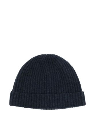 N.Peal cashmere ribbed beanie - unisex - Organic Cashmere - One Size - Blue