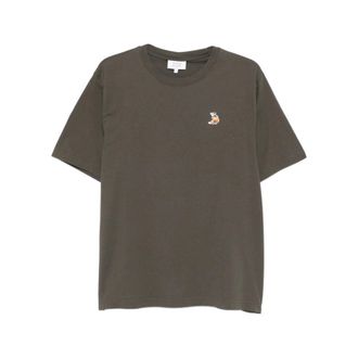 Maison Kitsun&eacute; Dreaming Fox Comfort T-shirt - Heren - Tops - Grijs - Maat: XL Katoen