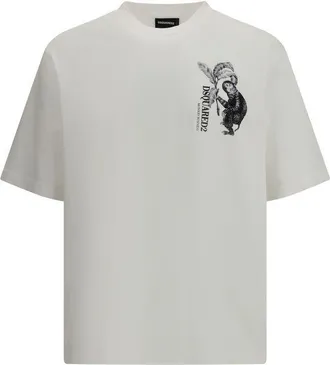 Dsquared2 White Cotton Mens T-Shirt