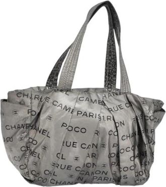 Chanel Pre-owned Vintage Nylon Tote Bag - Dames - Vintage Shopper - Grijs - ONE Size - Nylon - Vintage