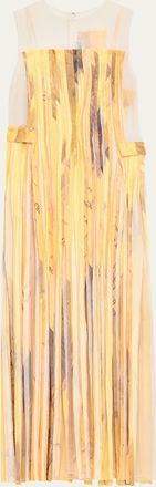 Jason Wu Sleeveless Strip Tank Gown with Sulphur Bank Artwork by Robert Rauschenberg