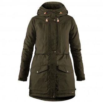 Fj&auml;llr&auml;ven Singi Wool Padded Parka Mantel f&uuml;r Damen | oliv