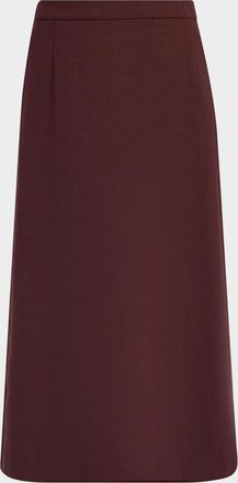 Lafayette 148 New York A-Line Stretch Wool Midi Skirt