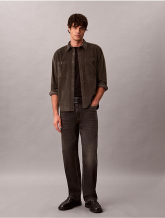 Calvin Klein Jeans Calvin Klein Mens Corduroy Pocket Easy Shirt - Grey - 2XL