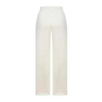 Max Mara Wide Trousers, female, White, Size: XS Wide Leg Elastic Waist Trousers