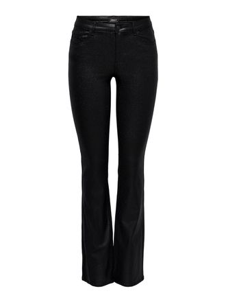 Only Bootcuthose ONLY ONLCLARE MW FLARED GLITTER PANT PNT, Damen, Gr. XS (34), L&auml;nge 32, schwarz detail:shimmer, Web, Obermaterial: 77% Viskose, 20% Nylon,