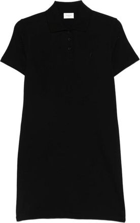Saint Laurent Kleedjes, Dames, Zwart, L, Katoen, Cassandre Jurk