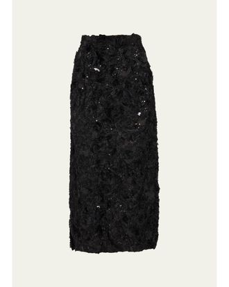 Prabal Gurung Embellished Deconstructed Organza Maxi Skirt
