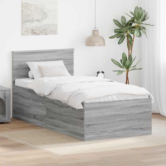 vidaXL Vidaxl Struttura Del Letto Sonoma Grigio 75 X 190 Cm