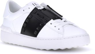 Valentino Garavani Womens Open Rockstud Sneakers Bianco-Nero-Bianco Bianco/nero/bianco