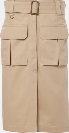 Chlo&eacute; Saharienne cotton gabardine cargo skirt