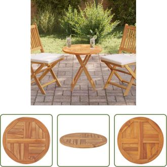 vidaXL vidaXL Piano in teak - Piano Tavolo in Legno Massello di Teak Rotondo 2,5 cm 60 cm