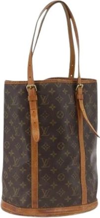 Louis Vuitton Pre-owned Bucket Bags, female, Brown, Size: ONE SIZE Pre-owned Monogram Canvas Bucket Bag